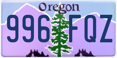 OR license plate 996FQZ