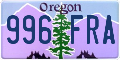 OR license plate 996FRA