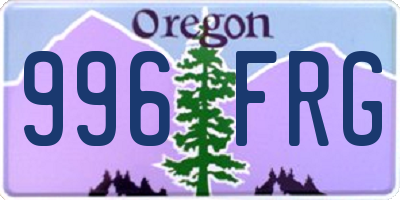 OR license plate 996FRG