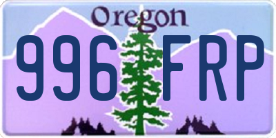 OR license plate 996FRP