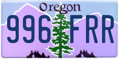 OR license plate 996FRR