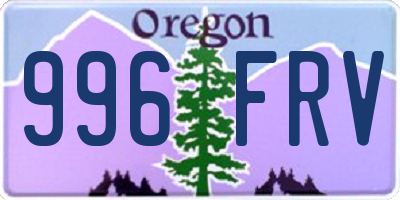 OR license plate 996FRV