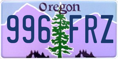 OR license plate 996FRZ