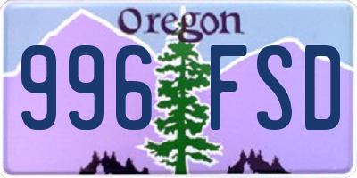 OR license plate 996FSD