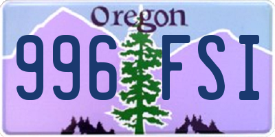 OR license plate 996FSI
