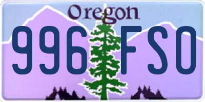 OR license plate 996FSO