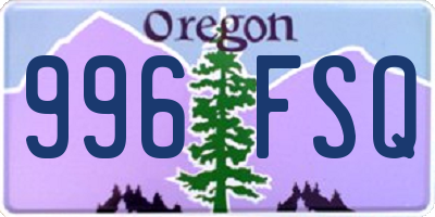 OR license plate 996FSQ