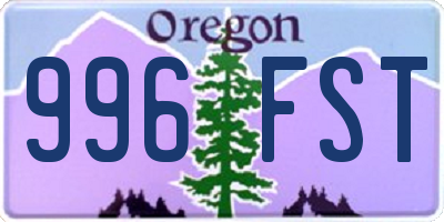 OR license plate 996FST
