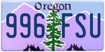 OR license plate 996FSU