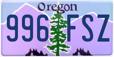 OR license plate 996FSZ