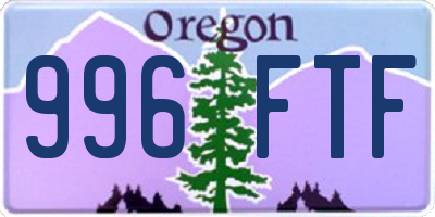 OR license plate 996FTF
