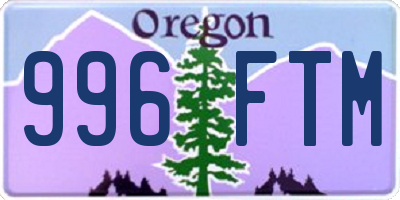 OR license plate 996FTM
