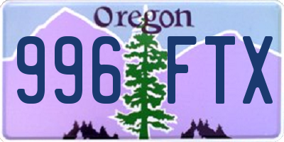 OR license plate 996FTX