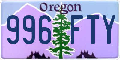 OR license plate 996FTY