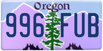 OR license plate 996FUB
