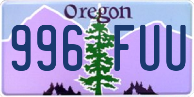 OR license plate 996FUU