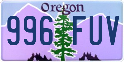 OR license plate 996FUV