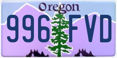 OR license plate 996FVD