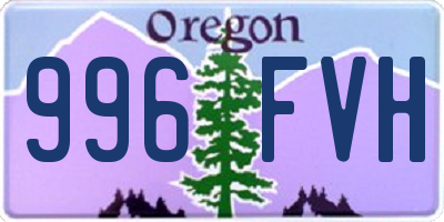 OR license plate 996FVH
