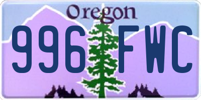 OR license plate 996FWC