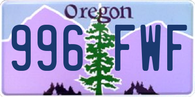 OR license plate 996FWF