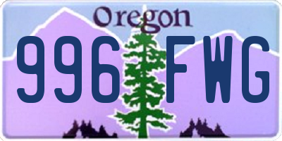 OR license plate 996FWG