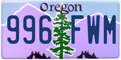 OR license plate 996FWM