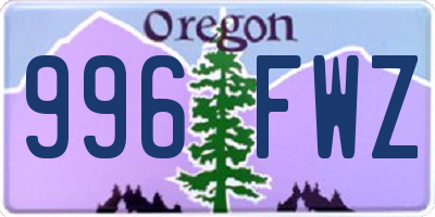 OR license plate 996FWZ