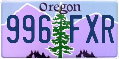 OR license plate 996FXR