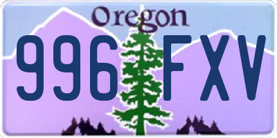 OR license plate 996FXV