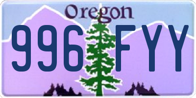 OR license plate 996FYY