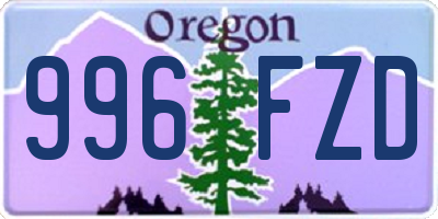 OR license plate 996FZD