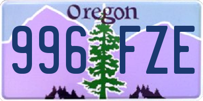 OR license plate 996FZE