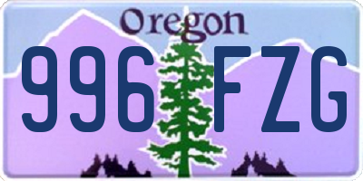 OR license plate 996FZG
