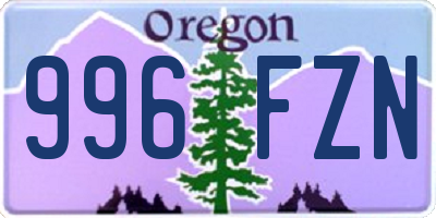 OR license plate 996FZN