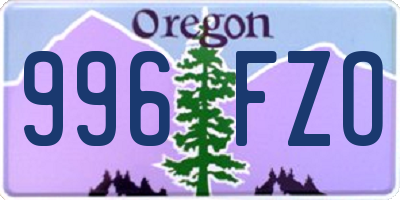 OR license plate 996FZO