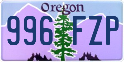 OR license plate 996FZP