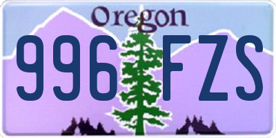 OR license plate 996FZS