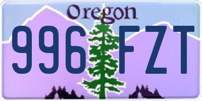 OR license plate 996FZT