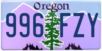 OR license plate 996FZY