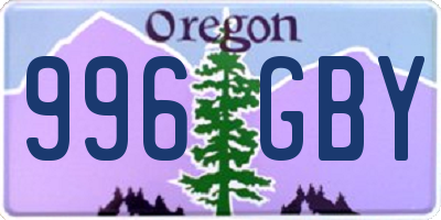 OR license plate 996GBY