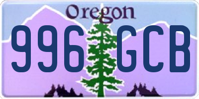 OR license plate 996GCB