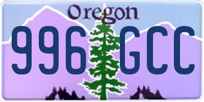 OR license plate 996GCC
