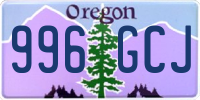 OR license plate 996GCJ