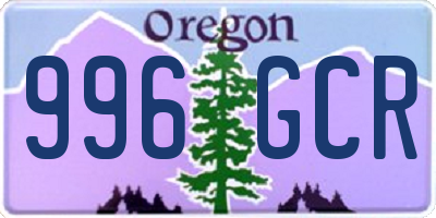 OR license plate 996GCR