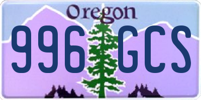 OR license plate 996GCS