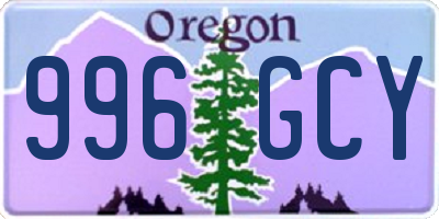 OR license plate 996GCY
