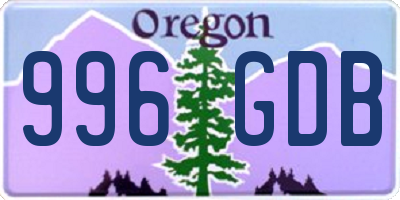 OR license plate 996GDB