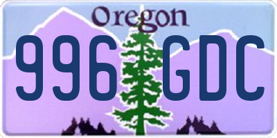 OR license plate 996GDC