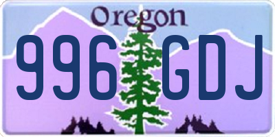 OR license plate 996GDJ